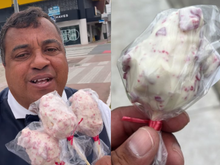 Morangos cravejados a R$ 15 fazem sucesso no semáforo em SC: garçom vende 300 unidades, fatura R$ 4,5 mil entre 10h e 17h e e deixa clientes pagarem depois por Pix para conseguir aproveitar melhor o tempo das vendas