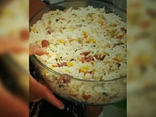 Arroz carreteiro de frango com calabresa ao forno
