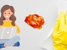 Esse truque de limpeza para limpar o molho que caiu no chão é realmente mágico!