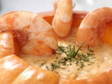 Sopa de creme de camarão