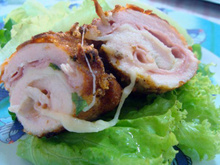 Rolês de frango recheado