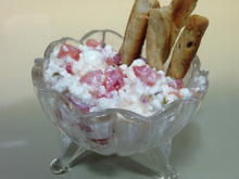 Patê light de queijo cottage com tomate