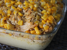 Torta hiperprotéica de frango com milho