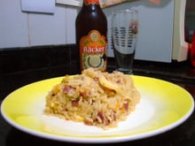 Risoto de copa real com champignon e vinho branco