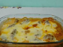 Carne com requeijão ao forno