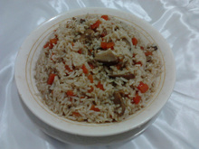 Arroz japonês com shiitake e verduras da vovó (sabor adocicado)