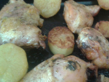 Frango assado pega marido