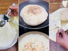 Pão árabe que infla muito fácil de fazer com receita de chef especializado