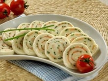 Rolinhos de Pão com Salmão Light