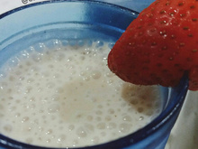 Smoothie de banana e morango com aveia