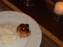Arroz a Piemontese e Filezinhos de Frango Recheado