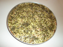 Pizza de frango com palmito