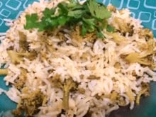Arroz com brócolis verdinho