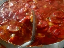 Polenta com calabresa