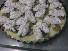 Torta diet de banana com creme de baunilha