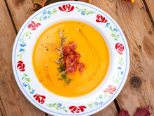 Creme de abóbora com carne seca