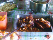 Lagarto recheado ao molho madeira