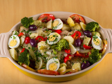 Bacalhau ao azeite e legumes