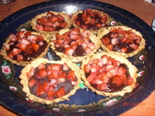 Tortinha de morango com chocolate