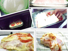 Pão fofinho com recheio de pizza