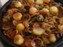 Língua de boi com batatas