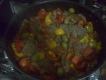 Filé ao molho de pimentões