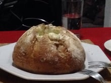 Fondue no pão italiano