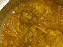 Frango cozido sem água