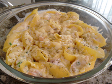 Conchiglioni recheado de camarão