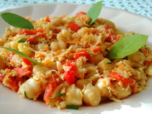 Salada de grão de bico com frango