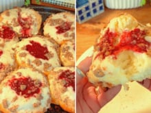 Brioche com creme, morango e crumble: uma sobremesa que parece de confeitaria, mas é muito fácil de preparar em casa