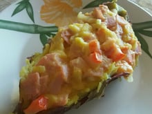Batata-doce assada e recheada