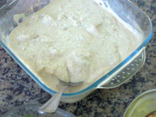 Frango ao creme de cebola no microondas