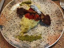 Risoto de tomate seco com molho pesto