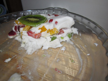 Gelado de morango, laranja e manga Claudiakucau