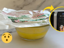 Depois de derreter a manteiga no micro-ondas com meu truque brilhante, você só vai fazer assim