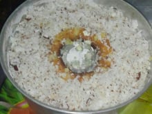 Bolo de coco gelado com arroz