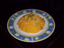 Risoto de carne seca com abóbora