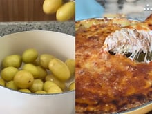 Essa torta de batata, cebola caramelizada e creme de queijos viralizou e eu precisei testar: 10/10 (sem glúten!)