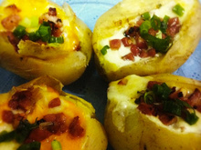 Batata recheada com calabresa