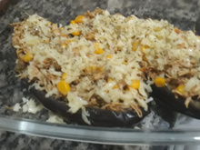 Berinjela recheada ao forno