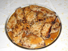 Lombo com molho de laranja