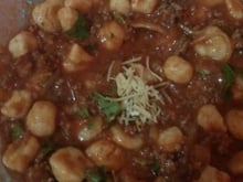 Nhoque de batata com molho bolonhesa (massa leve)