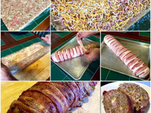 Rocambole de carne ao bacon recheado