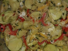 Escabeche de abobrinha com pimentões