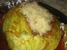 Repolho recheado com quibe do casal amor na cozinha