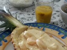 Camarão no abacaxi