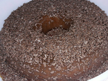 Bolo com pudim de chocolate