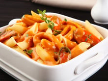 Penne com frutos do mar