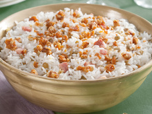 Arroz com lentilha e nozes